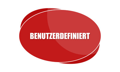 Benutzerdefiniert - text written in red shape
