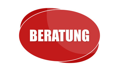 Beratung - text written in red shape