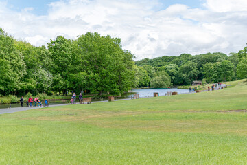 Fototapeta premium people walking in the park