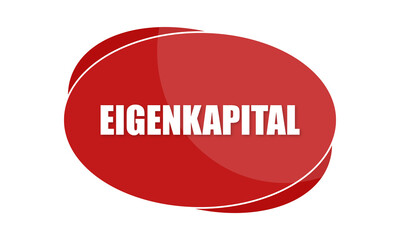 Eigenkapital - text written in red shape
