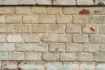 brick red wall. background of a old brick house.