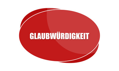 Glaubwürdigkeit - text written in red shape