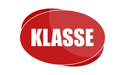 Klasse - text written in red shape