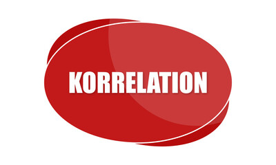 Korrelation - text written in red shape