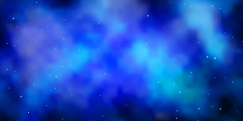 Light BLUE vector layout with bright stars. Blur decorative design in simple style with stars. Best design for your ad, poster, banner.