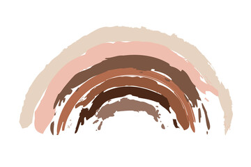 Rainbow shape in different races skin colors on white background. Different races equality, interracial community unity. Black lives matter. Modern vector in flat style. Pride month