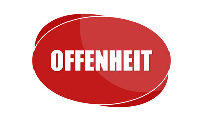 Offenheit - text written in red shape