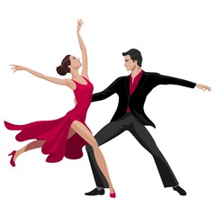 Obraz premium tango dancer in red and black.