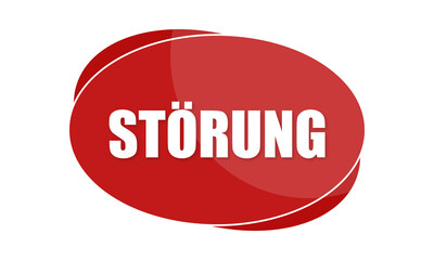 Störung - text written in red shape
