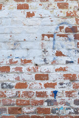 brick red wall. background of a old brick house.