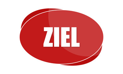 Ziel - text written in red shape