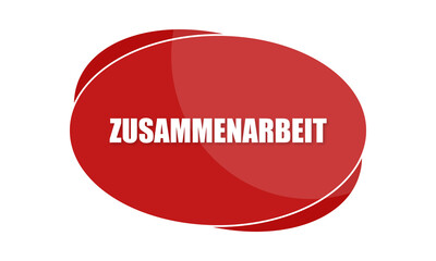 Zusammenarbeit - text written in red shape