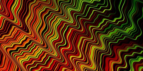 Dark Multicolor vector layout with wry lines. Abstract gradient illustration with wry lines. Best design for your ad, poster, banner.