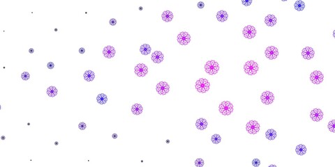 Light Purple, Pink vector natural layout with flowers.