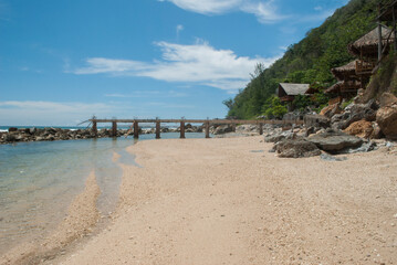 Fototapeta na wymiar The beauty of Lampuuk Beach, Aceh Besar Regency, Aceh Province