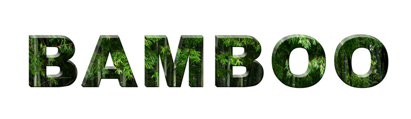 The inscription "Bamboo". Bamboo Text Design. Banner.