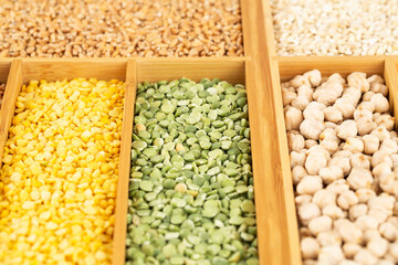 Wooden box with groats