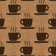 seamless repeating pattern with coffee cups. vector illustration