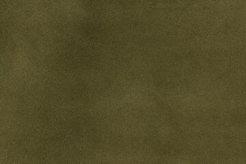Olive green leather texture background. closeup view of suede