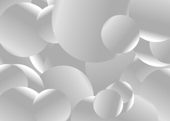 Black and white circles background illustration with 3d effect.