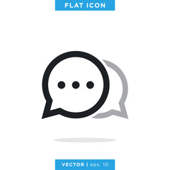 Speech Bubble Icon Vector Design Template. Chat Sign. 
