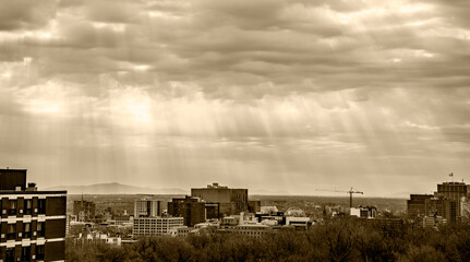 Sunlight across clouds