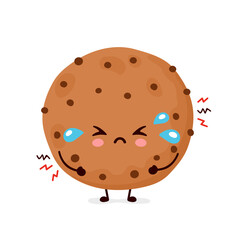 Cute sad funny chocolate cookie