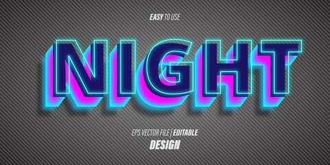 An editable 3D text effect with modern futuristic fonts and bright neon blue colors with an elegant luxury theme.