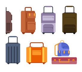 Baggage isolated simple set. Vector flat cartoon graphic design illustration