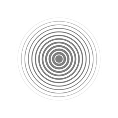 Fototapeta na wymiar Rings sound wave line icon in a circle. Radio signal symbol vector illustration isolated on white background.