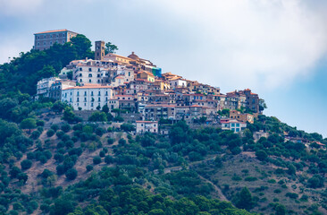 Fototapeta na wymiar Italy, Campania, Castellabate - 13 August 2019 - View of the beautiful Castellabate
