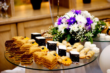 this is a beautiful table with small desserts