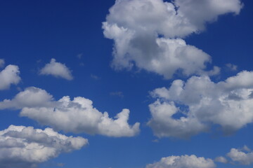 Naklejka na ściany i meble White clouds against the blue sky
