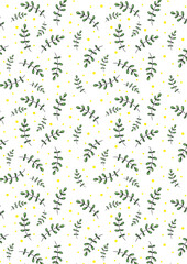 A variety of painted flowers and plants.