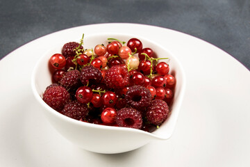 summer red berries on white close up