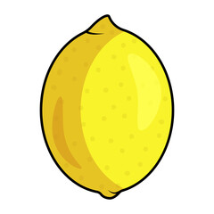 Citrus fruit lemon isolated on a white background. Vector illustration.