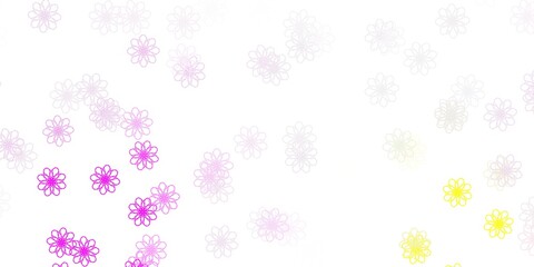 Light Pink, Yellow vector natural backdrop with flowers.