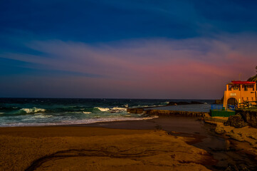 Thompsons bay beach, Picturesque sandy beach in a sheltered cove with a tidal pool in Shaka's Rock,...
