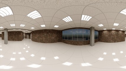 spherical panorama of the interior, 3D illustration