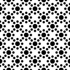 Circles seamless pattern. Dots print. Polka dot motif. Circular figures backdrop. Rounds background. Dotted wallpaper. Digital paper, textile ornament, web design, abstract image. Vector illustration.