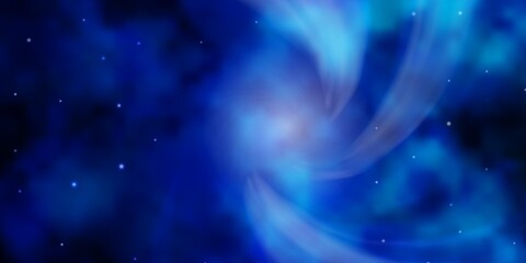 Light BLUE vector template with neon stars. Blur decorative design in simple style with stars. Theme for cell phones.