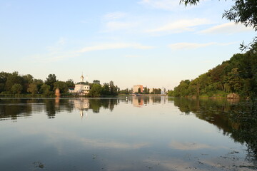Obraz premium reflection in water in summer