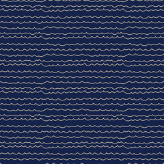 Fototapeta premium Doodles Hand drawn vector pattern. Minimalist blue abstract background. Wave funny bohemian wallpaper.