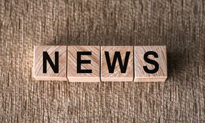 Fototapeta premium NEWS word made with building blocks on table for your desind
