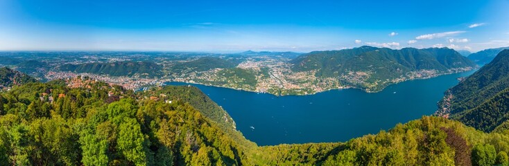 Aerial view of Lake como in Italy