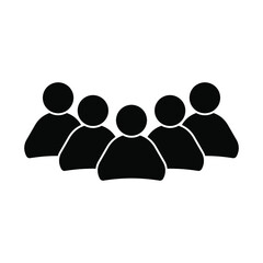 Five people teamwork icon business cooperation symbol vector illustration