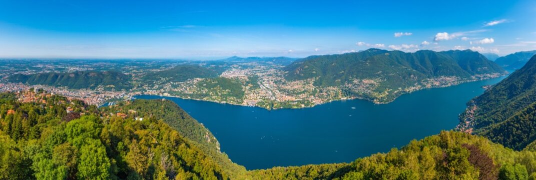 Aerial view of Lake como in Italy