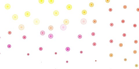 Light Pink, Yellow vector background with spots.
