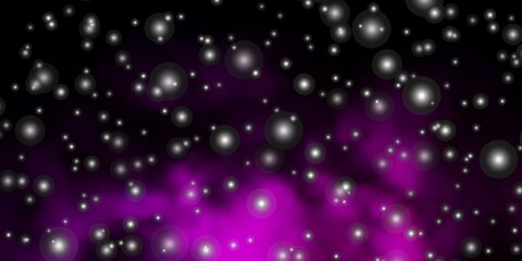 Dark Purple vector pattern with abstract stars. Blur decorative design in simple style with stars. Best design for your ad, poster, banner.