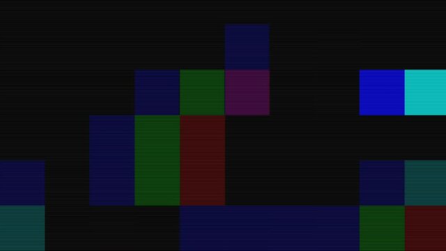 Pixel LCD Screen, Retro Computer Animation Pixel Art Digital Screen Texture, smooth moving pixel block pattern, animated background New quality dynamic motion vintage colorful retro animation